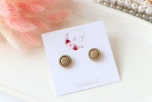 Load image into Gallery viewer, Round Drop Studs Latte Earrings