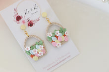 Load image into Gallery viewer, Flower Basket Dangle Earrings