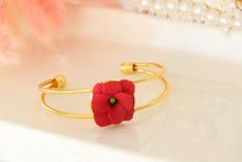 Load image into Gallery viewer, Red Flower Handmade Bracelet