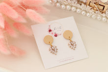 Load image into Gallery viewer, Simple Dotted Stud Charm Drop Earrings | Minimal Handmade Polymer Clay Dangle | Everyday Elegant Earrings – KeandKi Designs (Beige)