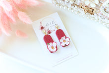 Load image into Gallery viewer, Textured Floral Dangle Earrings