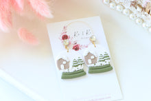 Load image into Gallery viewer, Snow Globe Christmas Earrings – Handmade Holiday Dangle Earrings for Women