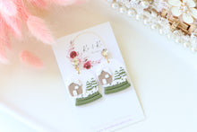Load image into Gallery viewer, Snow Globe Christmas Earrings – Handmade Holiday Dangle Earrings for Women