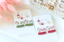 Load image into Gallery viewer, Snow Globe Christmas Earrings – Handmade Holiday Dangle Earrings for Women
