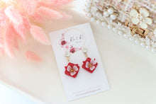 Load image into Gallery viewer, Diamond Floral Dangle Earrings