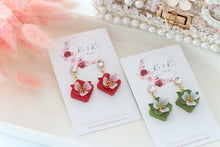 Load image into Gallery viewer, Diamond Floral Dangle Earrings