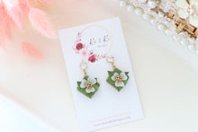 Load image into Gallery viewer, Diamond Floral Dangle Earrings