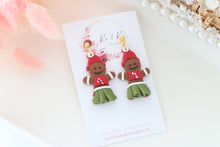 Load image into Gallery viewer, Gingerbread Earrings – Handmade Festive Christmas Dangle Earrings for Women