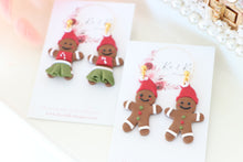 Load image into Gallery viewer, Gingerbread Earrings – Handmade Festive Christmas Dangle Earrings for Women