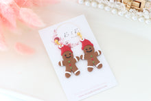 Load image into Gallery viewer, Gingerbread Earrings – Handmade Festive Christmas Dangle Earrings for Women