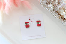 Load image into Gallery viewer, Coffee Cup Christmas Earrings – Handmade Festive Dangle Earrings for Women