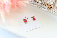Load image into Gallery viewer, Coffee Cup Christmas Earrings – Handmade Festive Dangle Earrings for Women