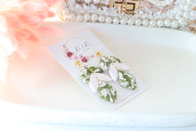 Load image into Gallery viewer, Sage Green Leaf Dangle Earrings