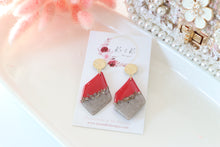 Load image into Gallery viewer, Ruby Diamond Stone Dangle Earrings