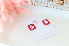 Load image into Gallery viewer, Square Snowman Stud Earrings