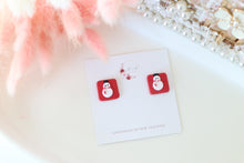 Load image into Gallery viewer, Square Snowman Stud Earrings