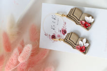 Load image into Gallery viewer, Book Flower Dangle Earrings