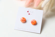Load image into Gallery viewer, Orange Circle Resin Earrings
