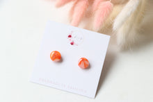 Load image into Gallery viewer, Orange Circle Resin Earrings