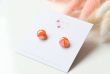 Load image into Gallery viewer, Orange Circle Resin Earrings