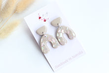 Load image into Gallery viewer, Tan Paua Iridescent Shell Earrings