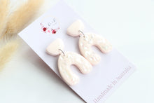 Load image into Gallery viewer, Peach Paua Iridescent Shell Earrings