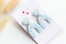 Load image into Gallery viewer, Blue Paua Iridiscent Shell Earrings
