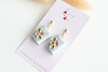 Load image into Gallery viewer, Blue Floral Book Earrings