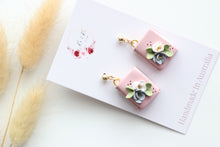 Load image into Gallery viewer, Pink Floral Book Earrings