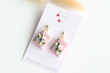Load image into Gallery viewer, Pink Floral Book Earrings