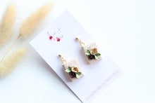 Load image into Gallery viewer, Beige Floral Book Earrings