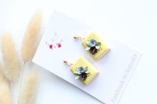 Load image into Gallery viewer, Yellow Floral Book Earrings