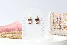 Load image into Gallery viewer, Candy Cane Coffee Cup Earrings