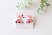 Load image into Gallery viewer, Pink Car Earrings