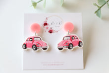 Load image into Gallery viewer, Pink Car Earrings