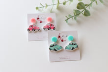 Load image into Gallery viewer, Blue Car Earrings