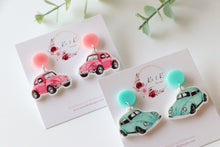 Load image into Gallery viewer, Pink Car Earrings