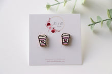 Load image into Gallery viewer, Coffee Cup Stud Earrings