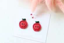 Load image into Gallery viewer, apple_stud_earrings_handmadef_top_view