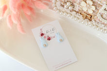 Load image into Gallery viewer, blue_bunny_stud_earrings_handmade_front_view