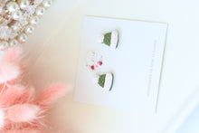 Load image into Gallery viewer, christmas_hat_stud_earrings_handmade_side_view