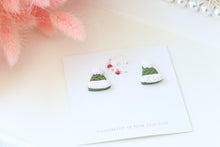 Load image into Gallery viewer, christmas_hat_stud_earrings_handmade_top_view