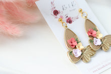 Load image into Gallery viewer, floral _butterfly_earrings_handmade_colorful_zoom_view