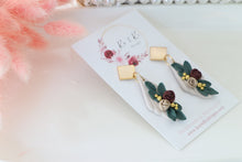 Load image into Gallery viewer, 3d_floral_drop_dangle_handmade_earrings_right_side_view
