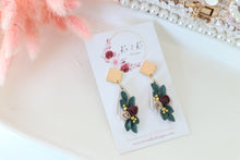 Load image into Gallery viewer, 3d_floral_drop_dangle_handmade_earrings_side_view
