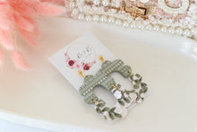 Load image into Gallery viewer, IMG_0924Bohemian_Floral_Dangle_Earrings_green_handmade_front_near_view
