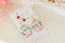 Load image into Gallery viewer, Flower Basket Dangle Earrings
