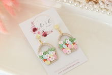 Load image into Gallery viewer, Flower Basket Dangle Earrings
