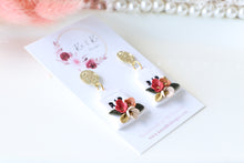Load image into Gallery viewer, Tomb Polymer Clay Earrings – Handmade Gothic Floral Halloween Earrings | Spooky Elegant Jewelry | KeandKi Designs (White)
