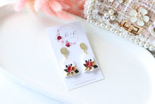 Load image into Gallery viewer, Tomb Polymer Clay Earrings – Handmade Gothic Floral Halloween Earrings | Spooky Elegant Jewelry | KeandKi Designs (Black)
